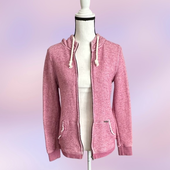 EUC! ROXY RAW EDGE PINK ZIP UP HOODIE - Picture 3 of 10